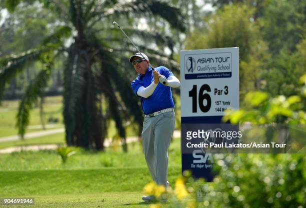 Steven Jeffress of Australia during round five of the 2018 Asian Tour Qualifying School Final Stage at Rayong Green Valley Country Club on January...