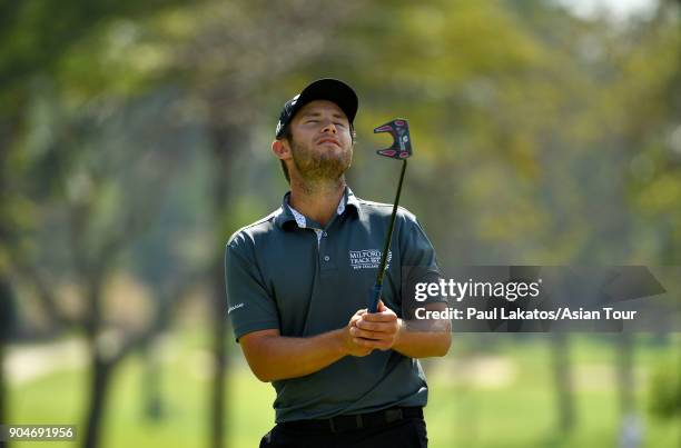 Ben Campbell of New Zealand during round five of the 2018 Asian Tour Qualifying School Final Stage at Rayong Green Valley Country Club on January 14,...
