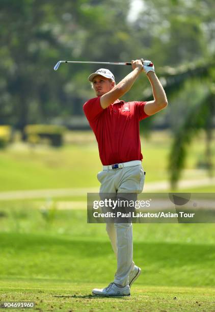 Travis Smyth of Australia during round five of the 2018 Asian Tour Qualifying School Final Stage at Rayong Green Valley Country Club on January 14,...