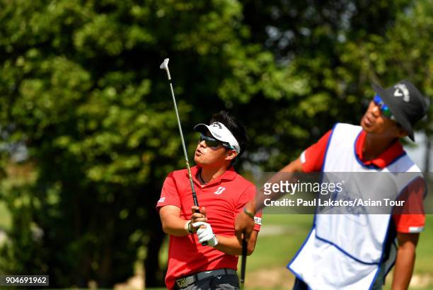 Seungtaek Lee of Korea during round five of the 2018 Asian Tour Qualifying School Final Stage at Rayong Green Valley Country Club on January 14, 2018...