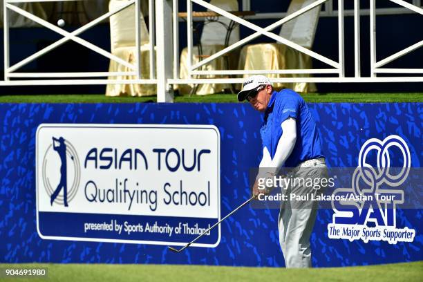 Steven Jeffress of Australia during round five of the 2018 Asian Tour Qualifying School Final Stage at Rayong Green Valley Country Club on January...