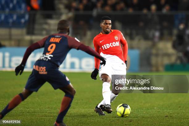 Jemerson of Monaco during the Ligue 1 match between Montpellier and Monaco at Stade de la Mosson on January 13, 2018 in Montpellier, France.