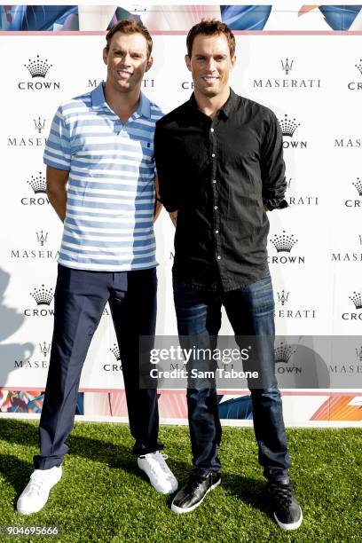 Bob and Mike Ryan arrives ahead of the 2018 Crown IMG Tennis Player at Crown Palladium on January 14, 2018 in Melbourne, Australia.