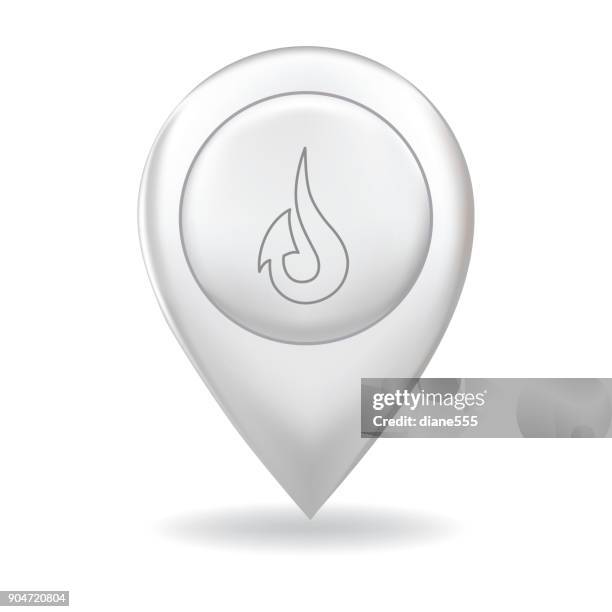 ilustrações de stock, clip art, desenhos animados e ícones de thin line icon on a map pointer pin - fuel industry - drop pin