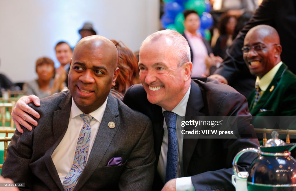 New Jersey Governor elect Phil Murphy attends the first Inaugural party in Newark