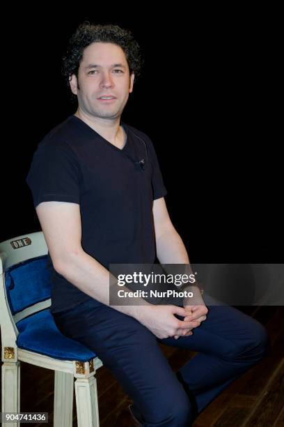 Gustavo Dudamel poses during the classical music concert offered at the at The Royal Theater on January 13, 2018 in Madrid, Spain.