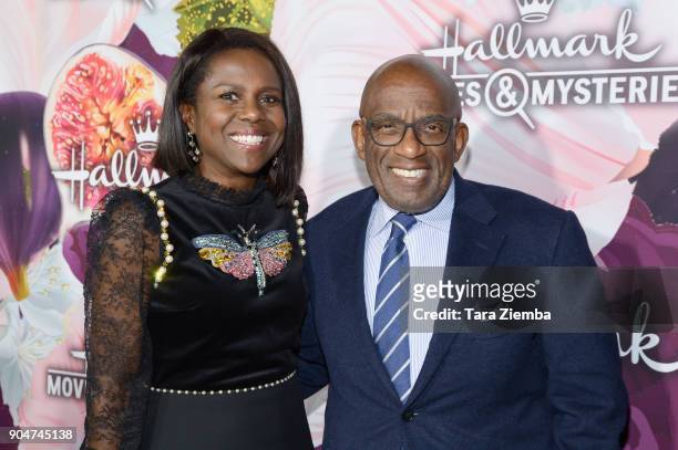 Journalist Deborah Roberts and TV personality/actor Al Roker attend Hallmark Channel and Hallmark Movies and Mysteries Winter 2018 TCA Press Tour at...