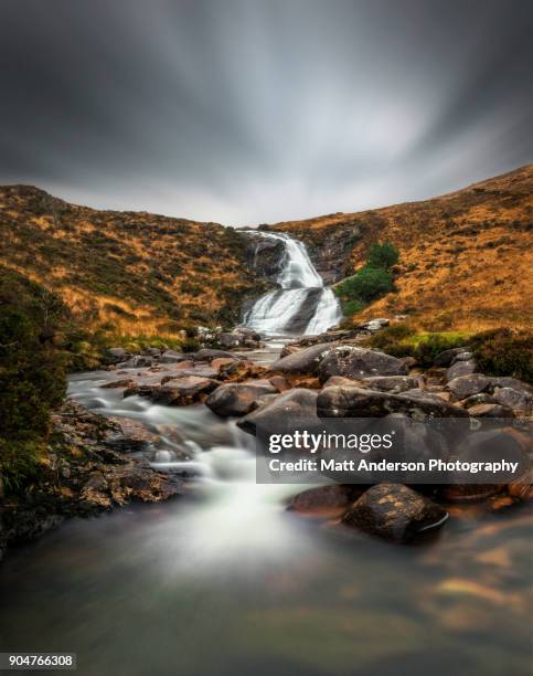 river sligachan waterfall - southern rock stock pictures, royalty-free photos & images