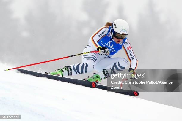 Michaela Wenig of Germany in action during the Audi FIS Alpine Ski World Cup Women's Downhill on January 14, 2018 in Bad Kleinkirchheim, Austria.