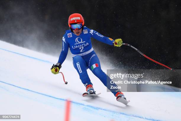 Federica Brignone of Italy in action during the Audi FIS Alpine Ski World Cup Women's Downhill on January 14, 2018 in Bad Kleinkirchheim, Austria.