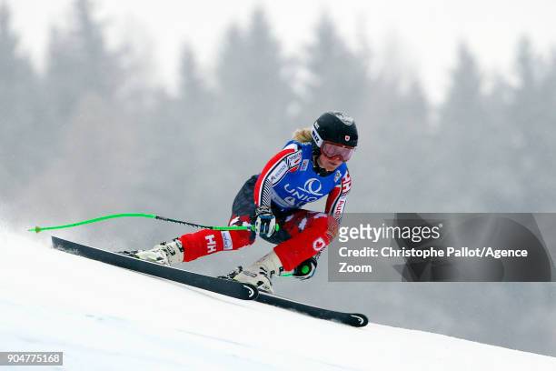Roni Remme of Canada in action during the Audi FIS Alpine Ski World Cup Women's Downhill on January 14, 2018 in Bad Kleinkirchheim, Austria.