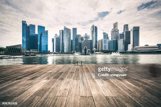singapur skyline - singapore stock-fotos und bilder