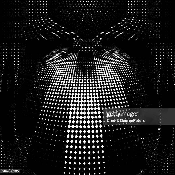 engraving halftone pattern that suggests cyberspace - glowing sphere stock illustrations