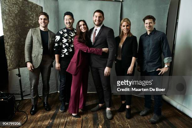 Cole Prattes, Andrew Ahn, Shoshannah Stern, Josh Feldman, Cheryl Hines and Zach Gilford of Sundance Now's 'This Close' pose for a portrait during the...