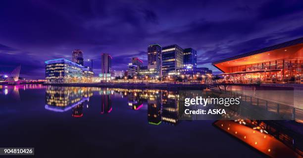 mediacity uk, salford quays, manchester - manchester england stock pictures, royalty-free photos & images