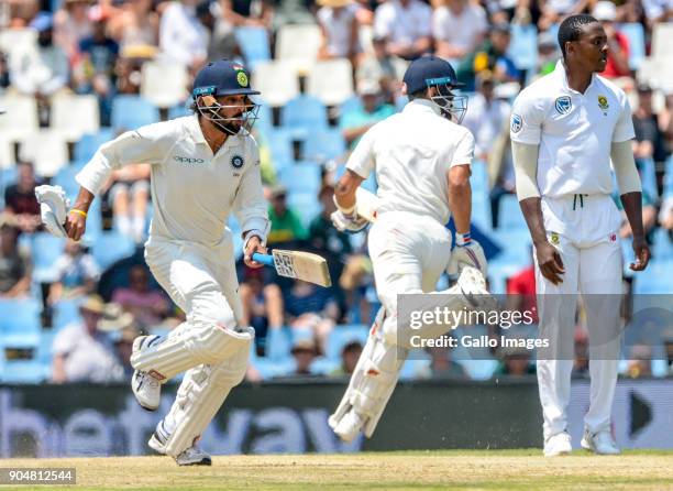 Captain Virat Kohli and Murali Vijay of India in partnership during day 2 of the 2nd Sunfoil Test match between South Africa and India at SuperSport...