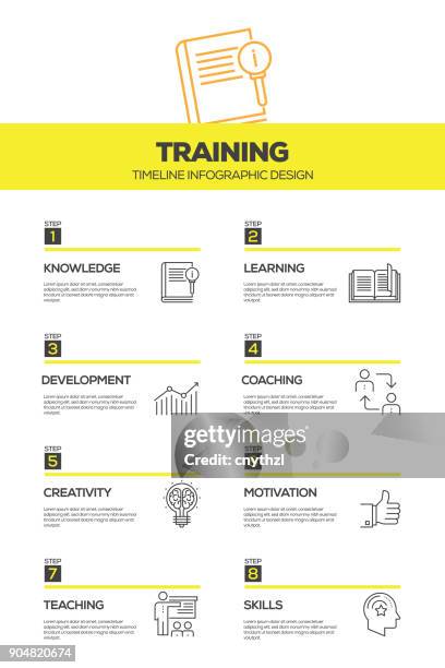 training infographic design template - report template stock illustrations