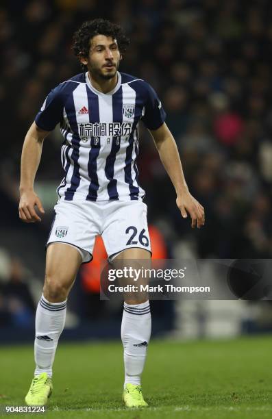 Ahmed Hegazi of West Bromwich Albion in action during the Premier League match between West Bromwich Albion and Brighton and Hove Albion at The...