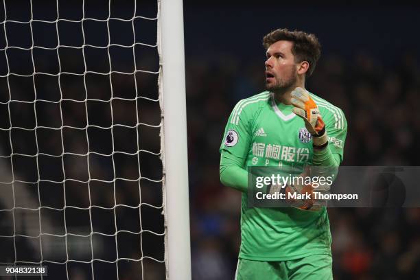 Ben Foster of West Bromwich Albion in action during the Premier League match between West Bromwich Albion and Brighton and Hove Albion at The...