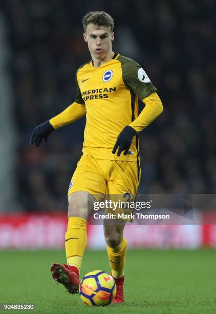 Solly March of Brighton and Hove Albion in action during the Premier League match between West Bromwich Albion and Brighton and Hove Albion at The...