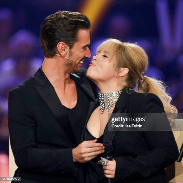 German singer and presenter Florian Silbereisen and Irish singer Maite Kelly during the 'Schlagerchampions - Das grosse Fest der Besten' TV Show at...