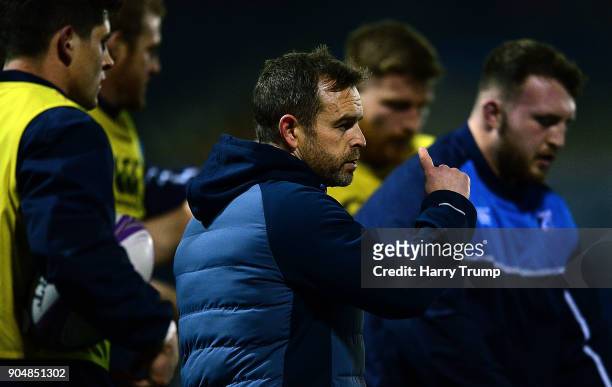 Danny WIlson, Head Coach of Cardiff Blues during the European Rugby Challenge Cup match between Cardiff Blues and Toulouse at Cardiff Arms Park on...