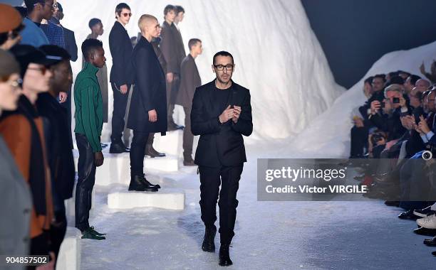 Alessandro Sartori walks the runway at the Ermenegildo Zegna show during Milan Men's Fashion Week Fall/Winter 2018/19 on January 12, 2018 in Milan,...