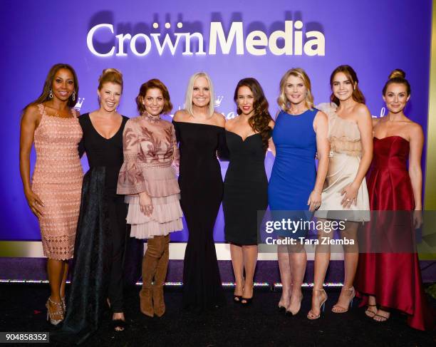 Actresses Holly Robinson Peete, Jodie Sweetin, Candace Cameron Bure, Michelle Vicary, VP, Programming and Network Publicity, Crown Media Family...