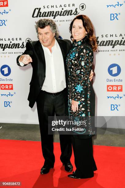 Austrian singer Andy Borg and his wife Birgit attend the 'Schlagerchampions - Das grosse Fest der Besten' TV Show at Velodrom on January 13, 2018 in...