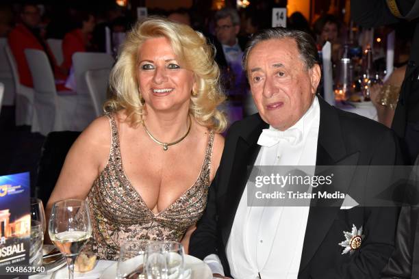 Richard Lugner and Sonja Schoenanger attend the 117th Press Ball on January 13, 2018 in Berlin, Germany.