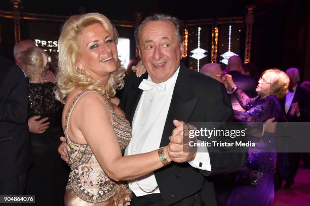 Richard Lugner and Sonja Schoenanger attend the 117th Press Ball on January 13, 2018 in Berlin, Germany.