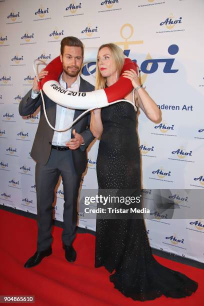 Kim-Sarah Brandts and her boyfriend Jan Riecken attend the 'Ahoi 2018 - The special kind of New Year's Reception on January 13, 2018 in Hamburg,...