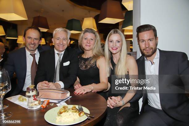 Nicolas Koenig, Gerry Hungbauer, Nina Koenig, Kim-Sarah Brandts and her boyfriend Jan Riecken attend the 'Ahoi 2018 - The special kind of New Year's...