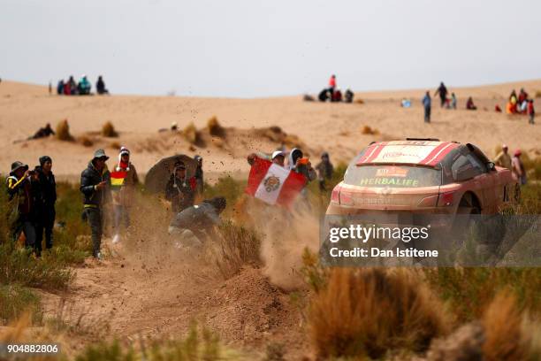 Nicolas Fuchs of Peru and Borgward Rally drives with co-driver Fernando Adrian Mussano of Argentina in the Borgward BX7 car in the Classe : T1.1 :...
