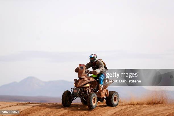 Axel Dutrie of France and Drag'On Rally rides a Raptor 700 Yamaha quad bike in the Classe : GQ.1 : 2 Roues Motrices - 0 during stage eight of the...