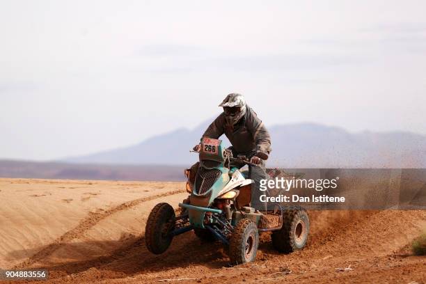 Dmitriy Shilov of Kazakhstan and Astana Motorsports rides a Yamaha quad bike in the Classe : GQ.1 : 2 Roues Motrices - 0 during stage eight of the...