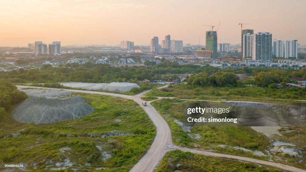 High angle view of Puchong Construction Area.