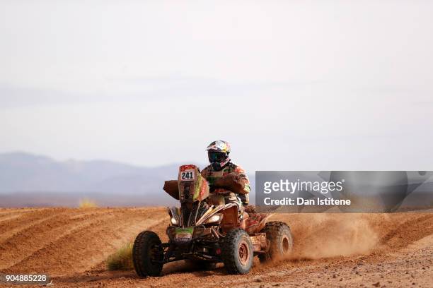 Ignacio Casale of Chile and Casale Racing rides a Raptor 750 Yamaha quad bike in the Classe : GQ.1 : 2 Roues Motrices - 0 during stage eight of the...