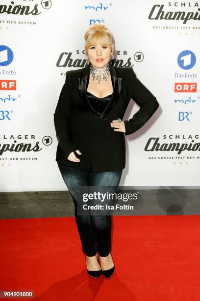 Irish singer Maite Kelly attends the 'Schlagerchampions - Das grosse Fest der Besten' TV Show at Velodrom on January 13, 2018 in Berlin, Germany.