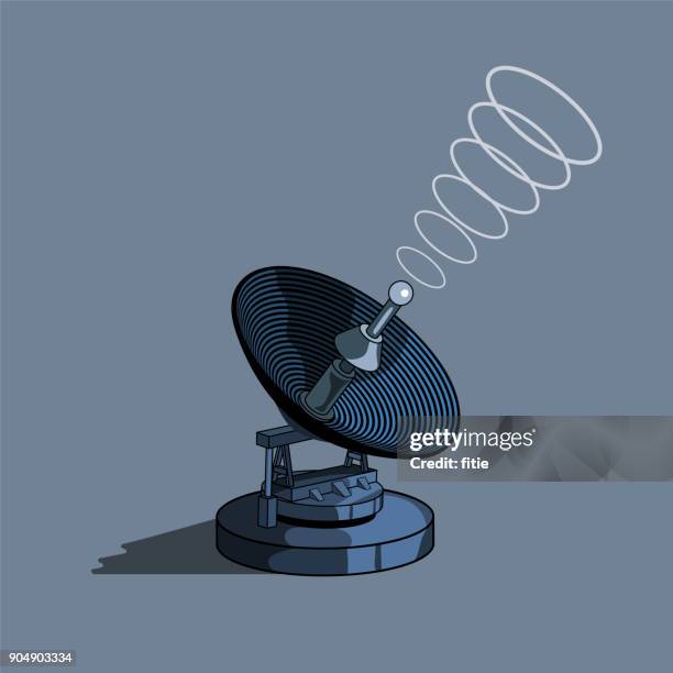 illustrazioni stock, clip art, cartoni animati e icone di tendenza di parabola satellitare, torre delle comunicazioni, antenna - antenna