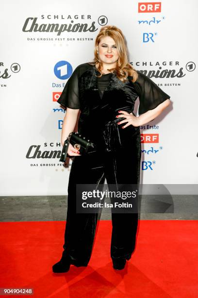 German singer Alina attends the 'Schlagerchampions - Das grosse Fest der Besten' TV Show at Velodrom on January 13, 2018 in Berlin, Germany.