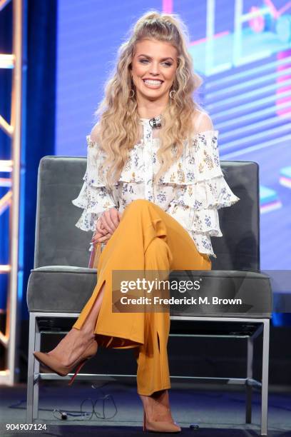 Actor AnnaLynne McCord of 'Let's Get Physical' speaks onstage during the POPTV portion of the 2018 Winter Television Critics Association Press Tour...