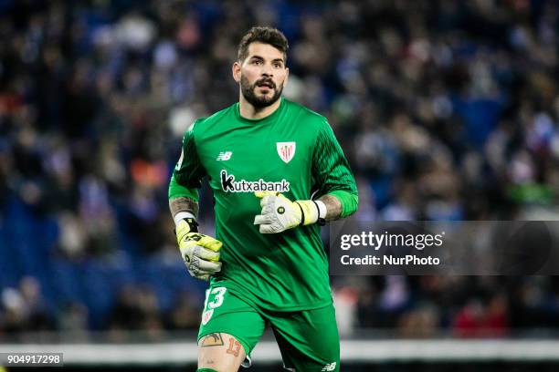 Iago Herrerin from Spain of Athletic Club de Bilbao during La Liga match between RCD Espanyol v Athletic Club de Bilbao at RCD Stadium in Barcelona...