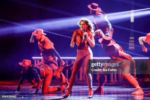 German singer Helene Fischer performs the 'Schlagerchampions - Das grosse Fest der Besten' TV Show at Velodrom on January 13, 2018 in Berlin, Germany.