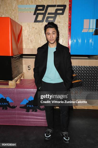 Chen Kun attends Prada F/W 18 Men's Fashion Show on January 14, 2018 in Milan, Italy.