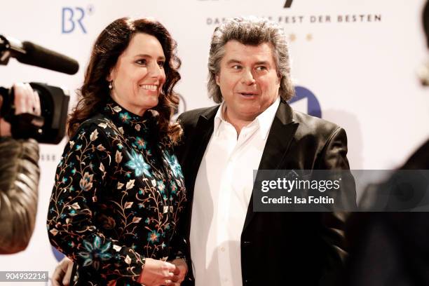 Austrian singer Andy Borg and his wife Birgit Borg attend the 'Schlagerchampions - Das grosse Fest der Besten' TV Show at Velodrom on January 13,...