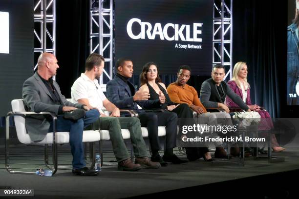 Creator/Executive producer/Writer Joe Halpin and actors Ryan Kwanten, Cory Hardrict, Katrina Law, Arlen Escarpeta, J.J. Soria, and Elisabeth Rohm of...