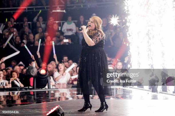 Alina performs at the 'Schlagerchampions - Das grosse Fest der Besten' TV Show at Velodrom on January 13, 2018 in Berlin, Germany.