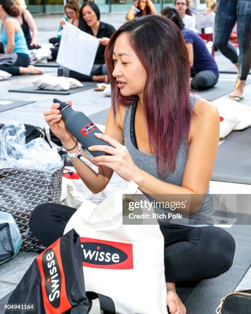 Guests #CelebrateLifeEveryDay at the Swisse Wellness yoga event lead by brand ambassador Ashley Hart at A Mindful Morning with Swisse Wellness &...