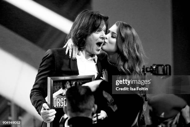 German singer Juergen Drews and his daughter Joelina Drews during the 'Schlagerchampions - Das grosse Fest der Besten' TV Show at Velodrom on January...